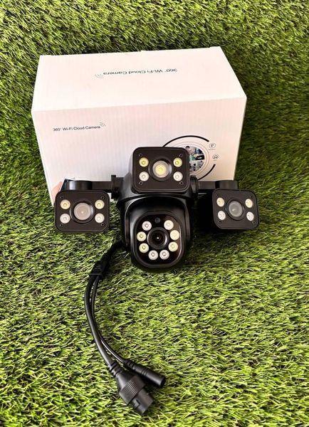 Потрійна вулична Wifi Камера відеоспостереження з бічними лінзами 9MP 390Eyes 390E фото