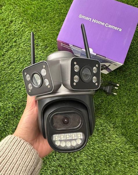 Поворотна вулична Wi-Fi камера з трьома об&rsquo;єктивами 12 MP V380 PRO 3L-WIFI фото