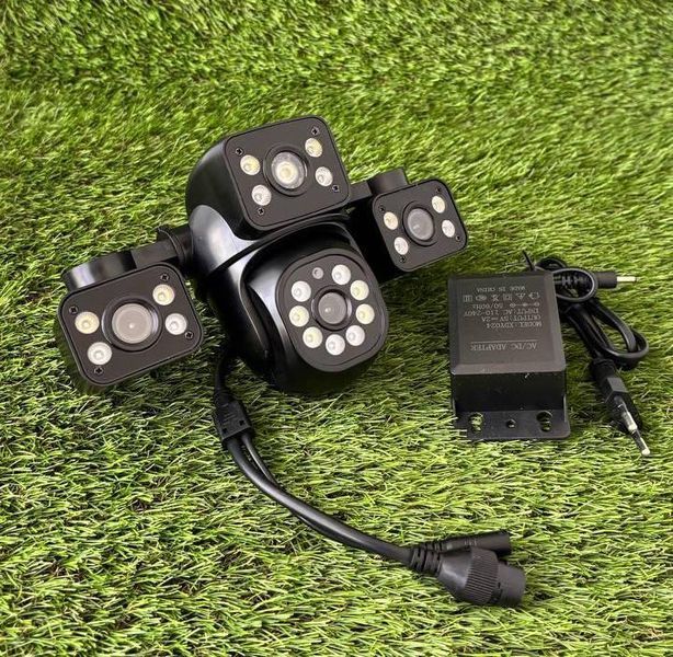 Потрійна вулична Wifi Камера відеоспостереження з бічними лінзами 9MP 390Eyes 390E фото