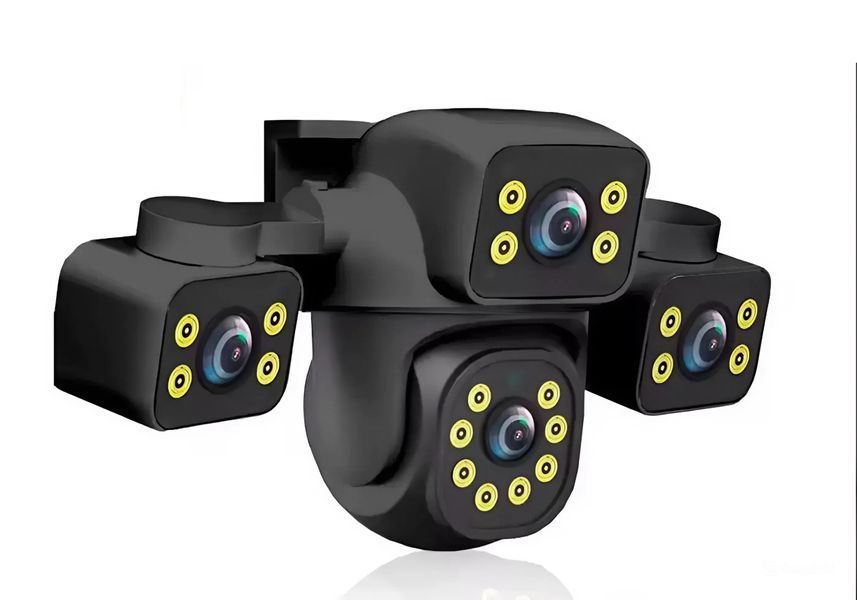 Потрійна вулична Wifi Камера відеоспостереження з бічними лінзами 9MP 390Eyes 390E фото